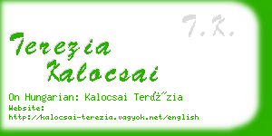 terezia kalocsai business card